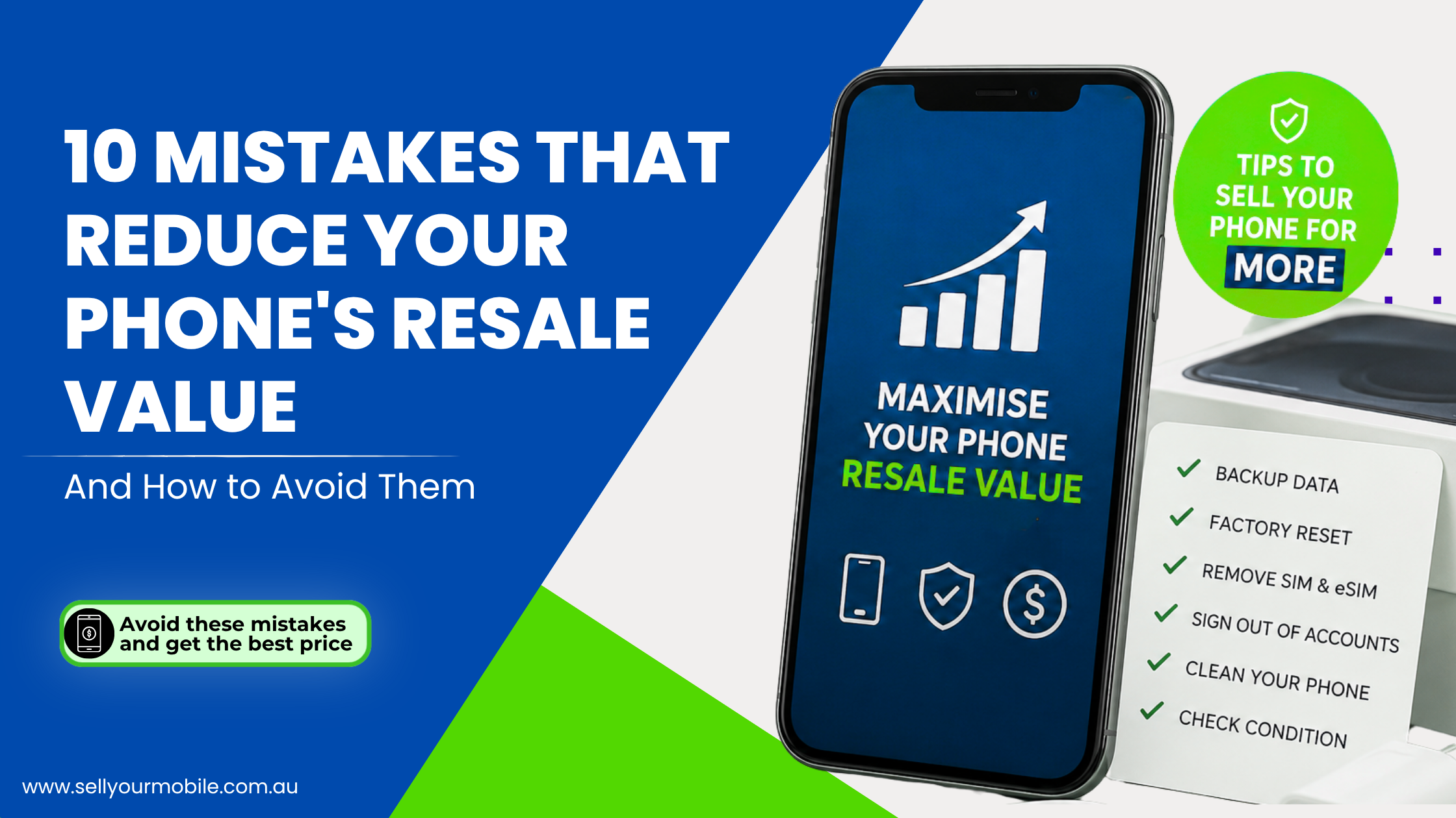 10 mistakes that reduce your phone's resale value in Australia with smartphone selling tips and resale value checklist